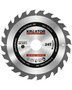 Kreator KRT020416 Cirkelzaagblad 190mm 24T - hout